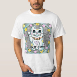 Camiseta Gato Lucky Blanco
