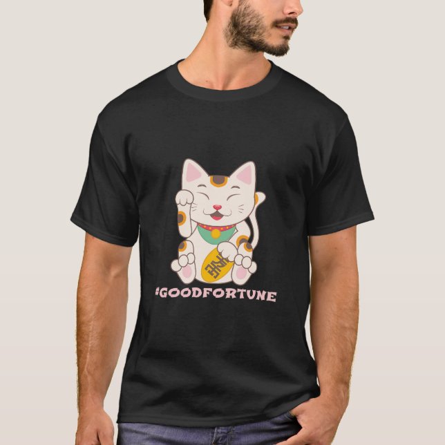 Camiseta Gato Lucky Good Fortune Maneki Neko (Anverso)