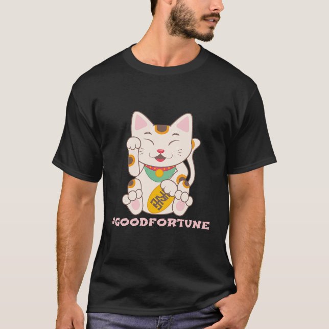 Camiseta Gato Lucky Good Fortune Maneki Neko (Anverso)