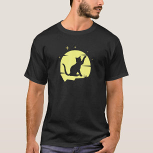 Camiseta Gato Luna Negra Mascota Miau Gatito