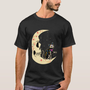 Camiseta Gato Lunar Día De Las Almas Mexicanas Muertos Dia