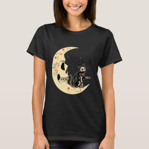 Camiseta Gato Lunar Día De Las Almas Mexicanas Muertos Dia