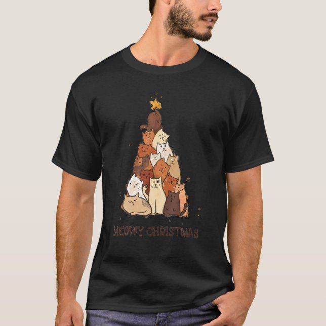 Camiseta Gato Luz de Navidad Gato (Anverso)