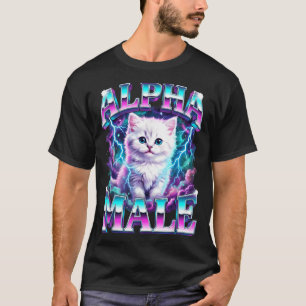 Camiseta Gato macho alfa cachorro divertido para hombres mu