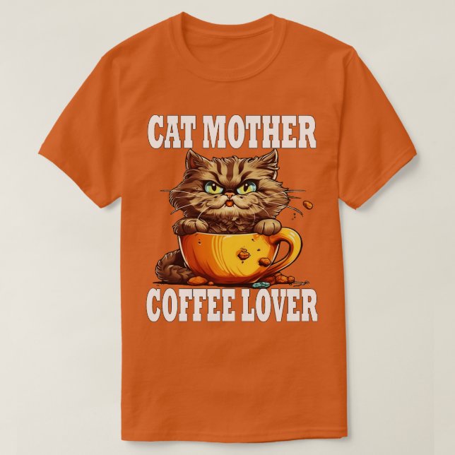 Camiseta Gato Madre Café Lover 160 (Diseño del anverso)