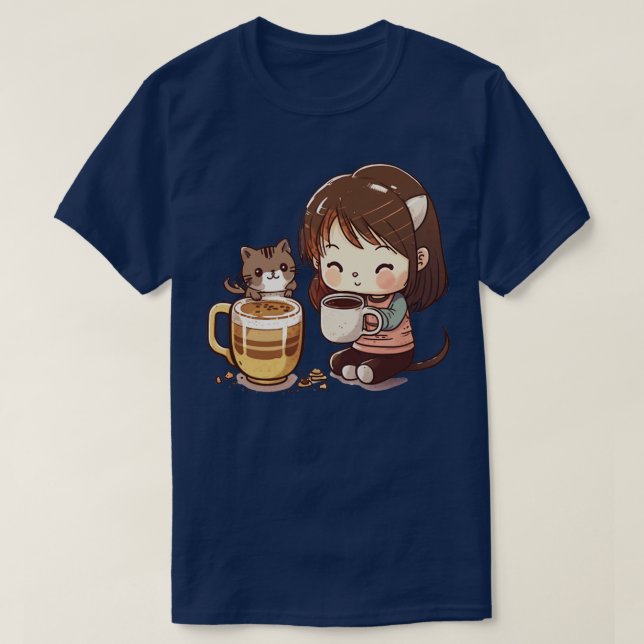 Camiseta Gato Madre Café Lover 167 (Diseño del anverso)