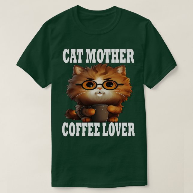 Camiseta Gato Madre Café Lover 172 (Diseño del anverso)