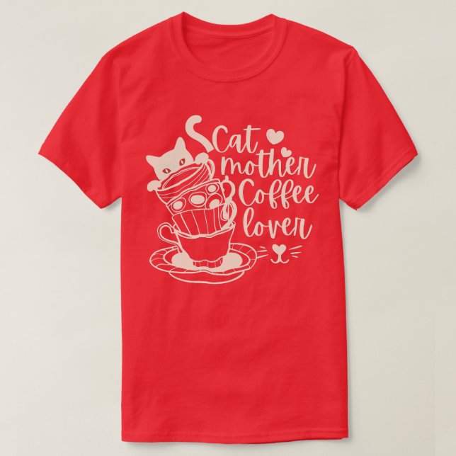 Camiseta Gato Madre Café Lover 83 (Diseño del anverso)