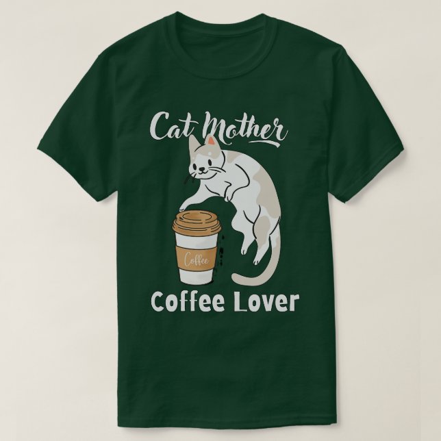 Camiseta Gato Madre Café Lover 91 (Diseño del anverso)
