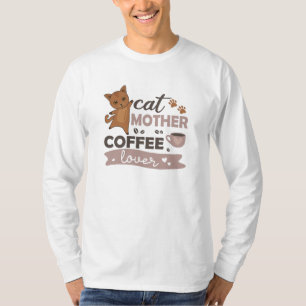 Camiseta Gato Madre Café Lover Cute Gatos Mujeres