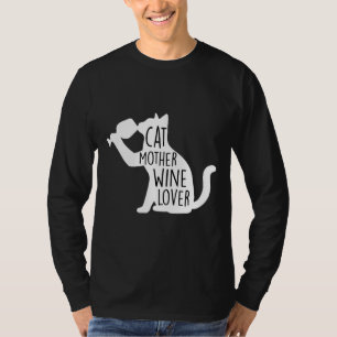 Camiseta Gato Madre Navidades de vino Mujeres Mascota Gato 