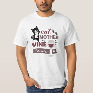 Camiseta Gato: Madre que ama el vino tinto negro