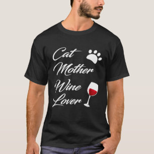 Camiseta Gato Madre Wine Amante de la Novedad Graciosa Gato