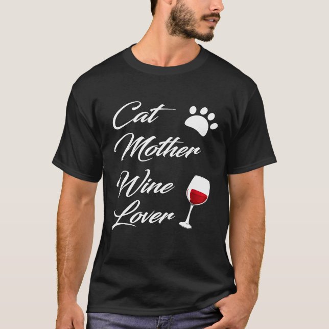 Camiseta Gato Madre Wine Amante de la Novedad Graciosa Gato (Anverso)