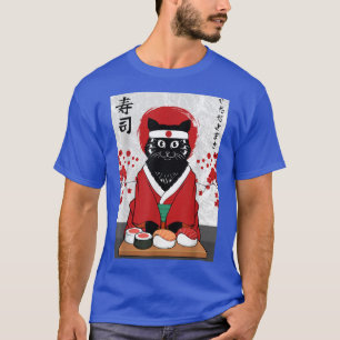 Camiseta Gato maestro de sushi dulce Samurai Kitty Japón ja