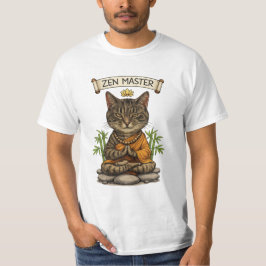 Camiseta Gato Maestro Zen Divertido Regalo Gato Gris Atigra