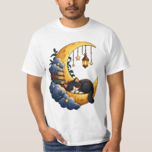 Camiseta Gato mágico de la luna creciente – Sueño celestial