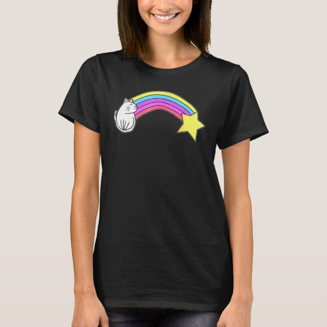 Camiseta Gato mágico de maíz arcoiris (Anverso)