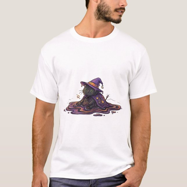 Camiseta gato mágico derritiéndose (Anverso)