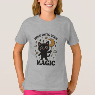 Camiseta Gato mágico iluminado por luna