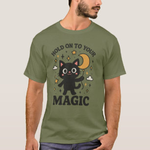 Camiseta Gato mágico iluminado por luna