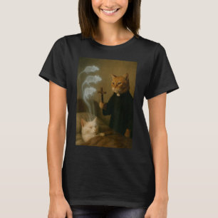 Camiseta Gato Mago Meme Gato Exorcismo Ratón Divertido Fant