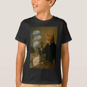 Camiseta Gato Mago Meme Gato Exorcismo Ratón Divertido Fant