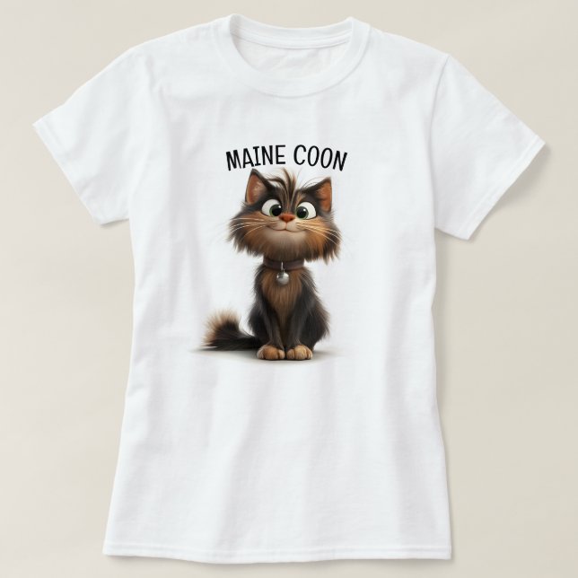 Camiseta Gato Maine Coon (Diseño del anverso)