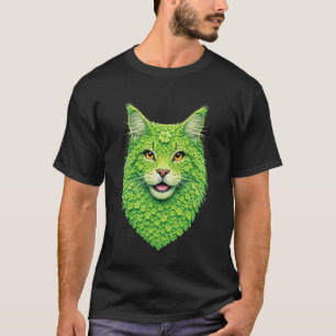 Camiseta Gato Maine Coon Adorable con Tréboles Arte Día de