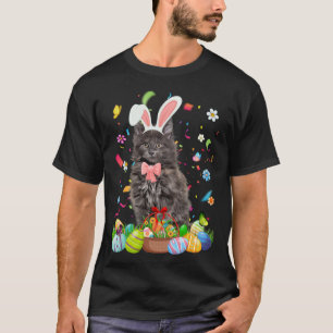Camiseta Gato Maine Coon Bunny Lindo Con Canasta De Huevo D