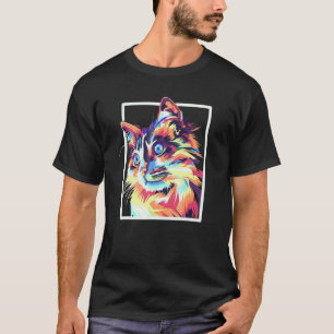 Camiseta Gato Maine Coon Colorido Pop