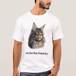 Camiseta Gato Maine Coon Cree su propio texto personalizado