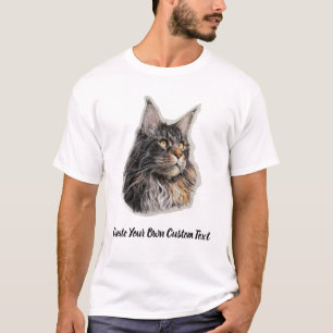 Camiseta Gato Maine Coon Cree su propio texto personalizado