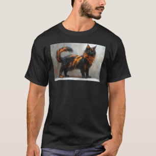 Camiseta Gato Maine Coon esponjoso 