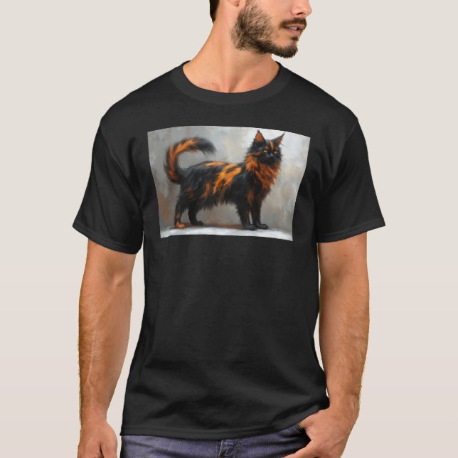Camiseta Gato Maine Coon esponjoso  (Anverso)