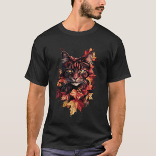 Camiseta Gato Maine Coon Hojas de Otoño Naturaleza Amante C