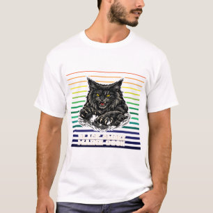 Camiseta Gato Maine Coon Humo Negro Arte de Mascota Feroz