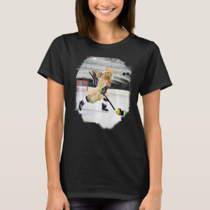 Camiseta Gato Maine Coon Jugando Hockey sobre Hielo Premium