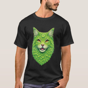 Camiseta Gato Maine Coon lindo con arte de tréboles St Patr