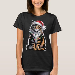 Camiseta Gato Maine Coon Navidad Xmas Gatito Amante M