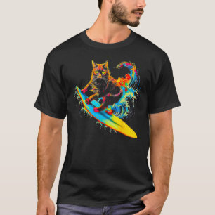 Camiseta Gato Maine Coon Surf