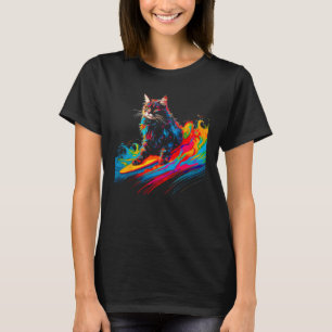 Camiseta Gato Maine Coon Surf 1
