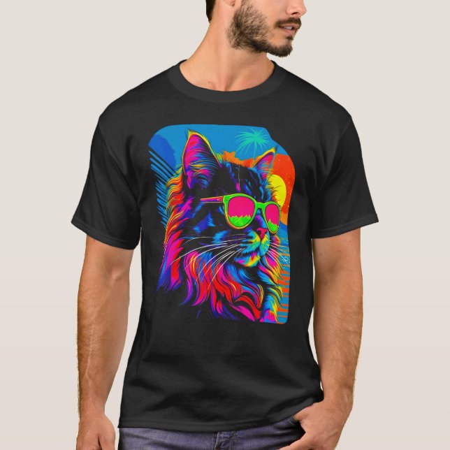 Camiseta Gato Maine Coon Verano (Anverso)