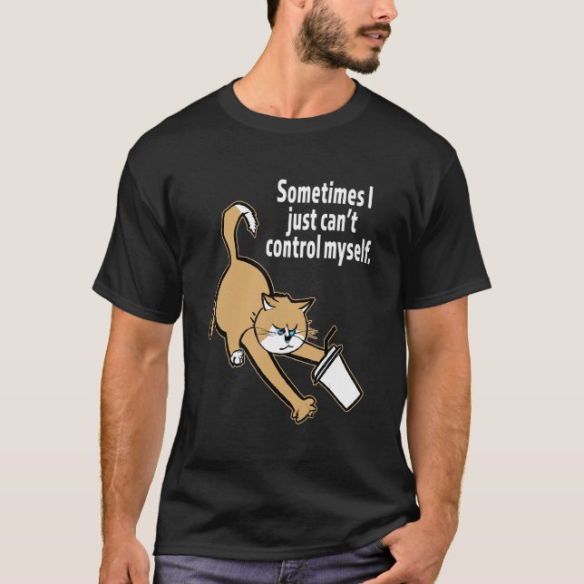 Camiseta Gato Maleducado con Problemas de Control (Anverso)