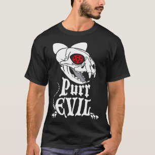 Camiseta Gato maligno esqueleto gótico pentagrama oculto Ha
