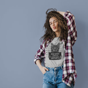 Camiseta Gato malo foto de arresto de la policía de NYPD re