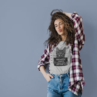 Camiseta Gato malo foto de arresto de la policía de NYPD re