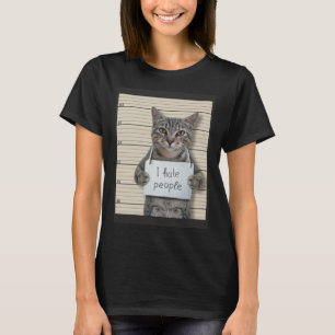 Camiseta Gato malo odio a la gente  1