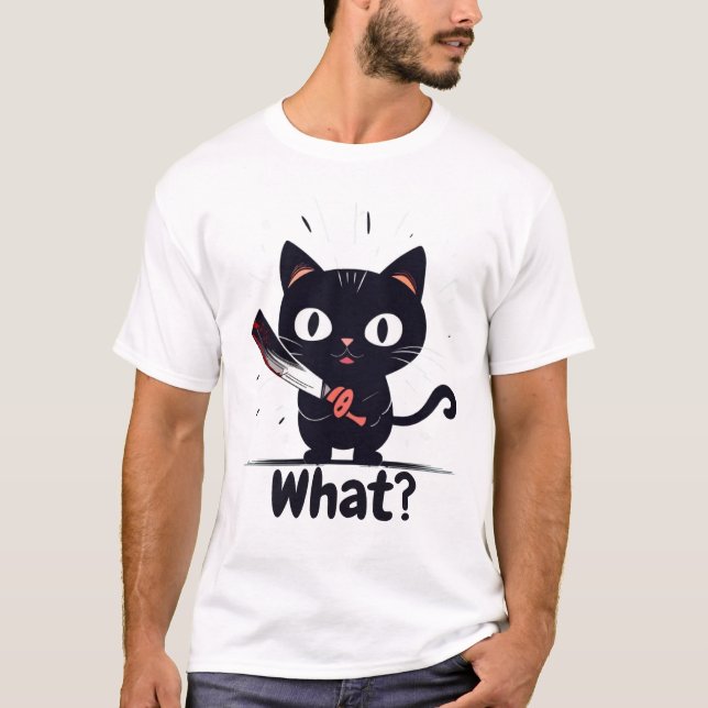 Camiseta Gato malo - ¿Qué? (Anverso)