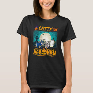 Camiseta Gato malvado de Halloween Ropa de gato fantasma de